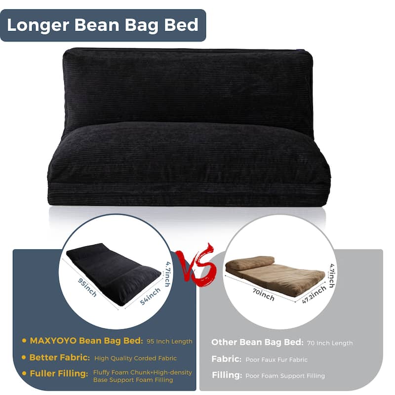 Corduroy Bean Bag Folding Sofa Bed