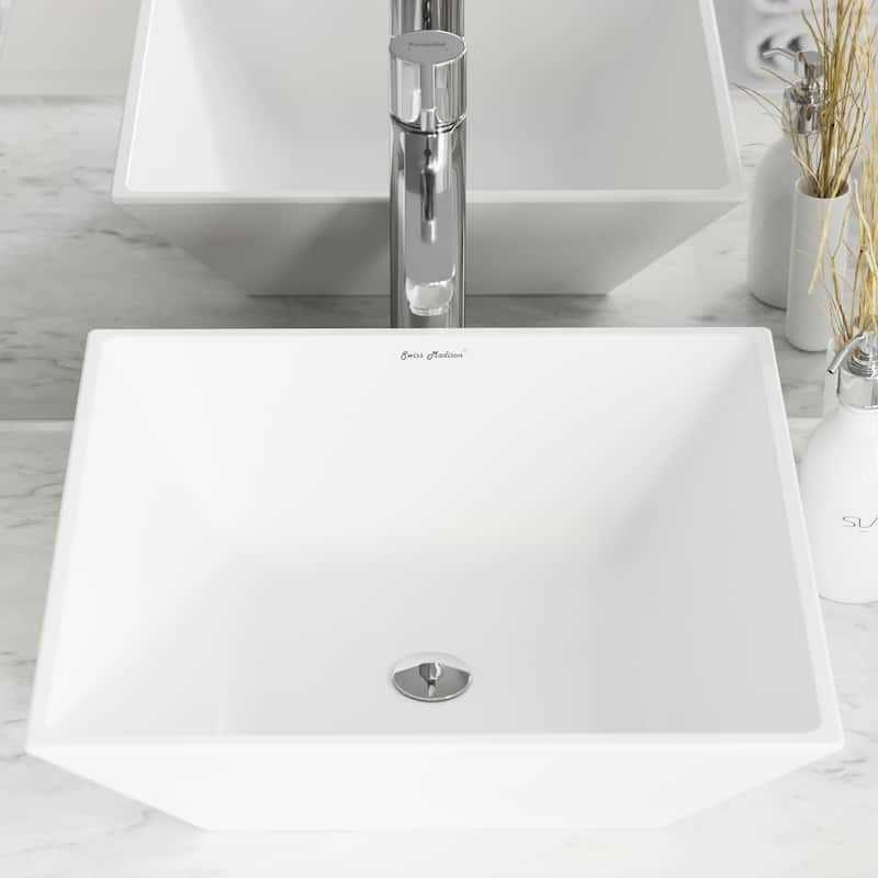 Swiss Madison St. Tropez Square Ceramic Bathroom Vessel Sink