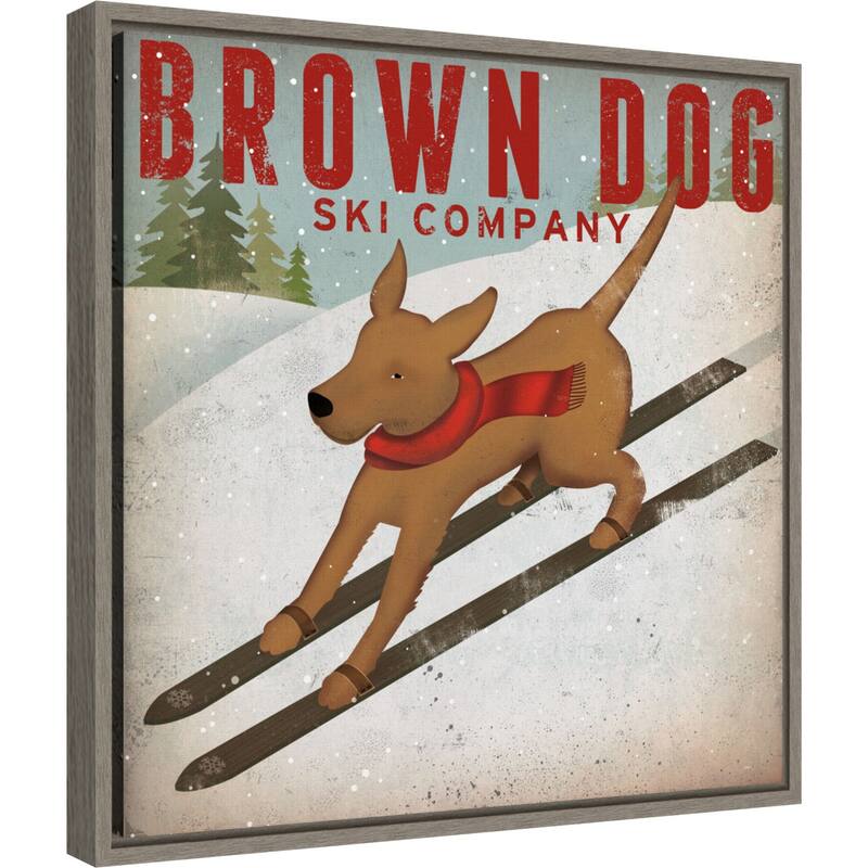 Brown Dog Ski Co by Ryan Fowler Framed Canvas Art