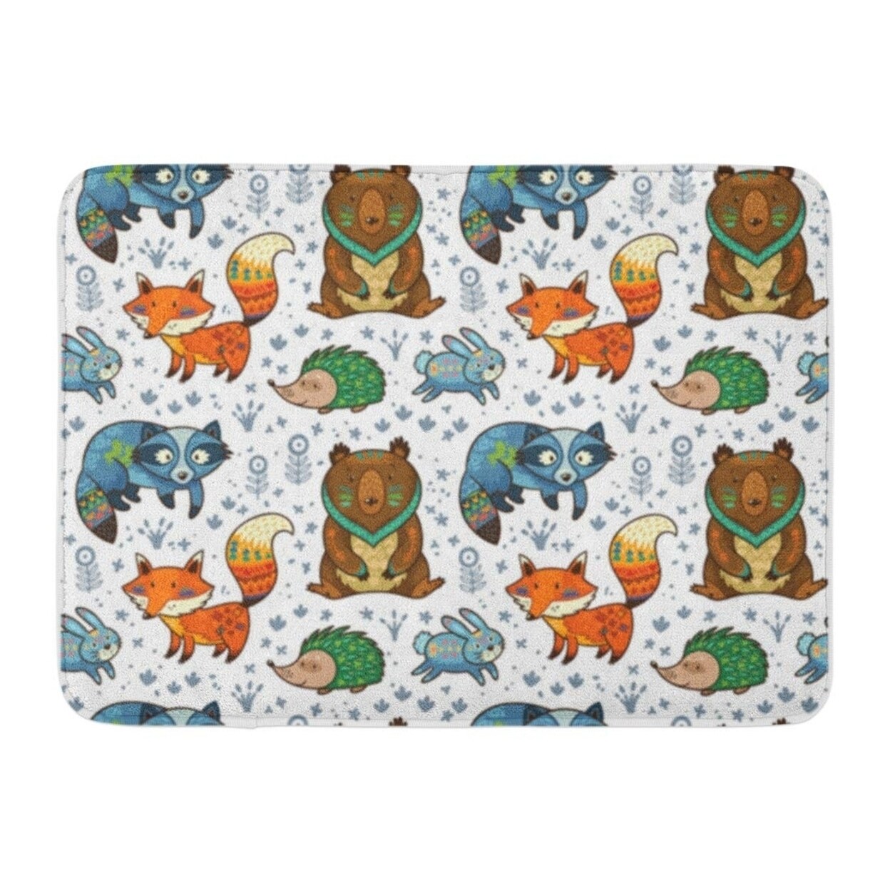 Shop Colorful Owl Woodland Pattern Arrow Bear Beaver Bunny Doormat Floor Rug Bath Mat 23 6x15 7 Inch Multi Overstock 31776790