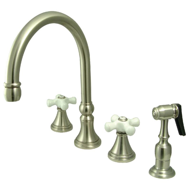 Kingston Brass Governor Widespread Kitchen Faucet with Brass Sprayer
