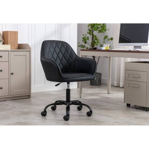 Porthos Home Nadia PU Leather Upholstered Office Chair with Steel Legs