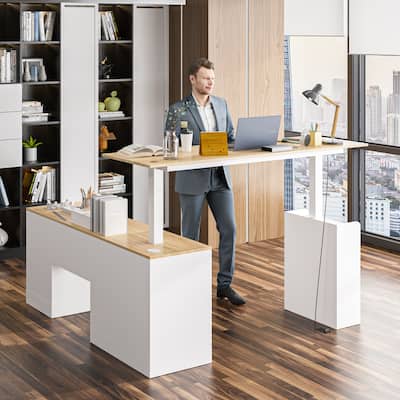 Sit-to-Stand Desk Spacious and Sturdy with Adjustable Height Feature