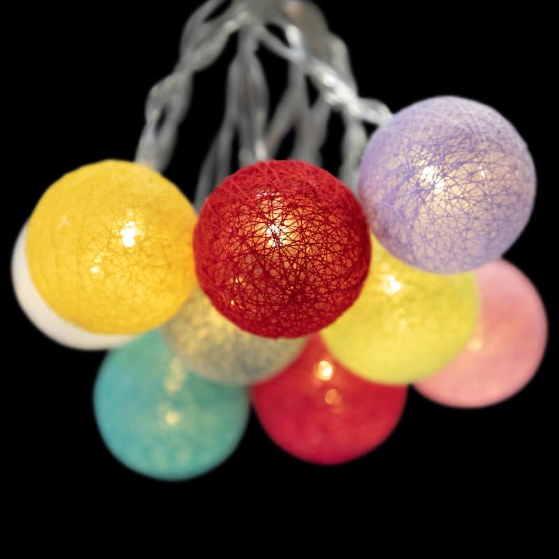 LED Multi-Color Battery-Operated Ball Christmas String Lights - 10ct