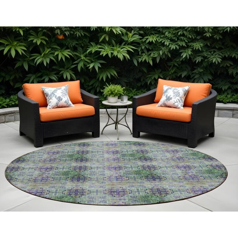 Altolu Garden-Inspired Weather Resistant Classic Meets Modern Runner Outdoor Rug