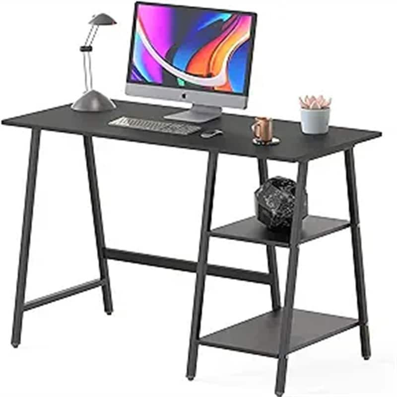 Trestle Home Office Computer Desk - Black