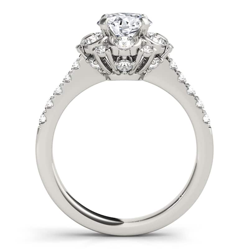 Auriya 14k White Gold Lab Grown Round Diamond Halo Engagement Ring 0.50 to 5.00 ct. tw. (F-G VS)