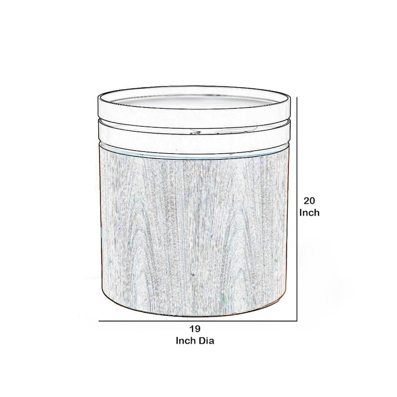 Cylindrical Wooden End Table with Swivel Tray Top, Brown and Black