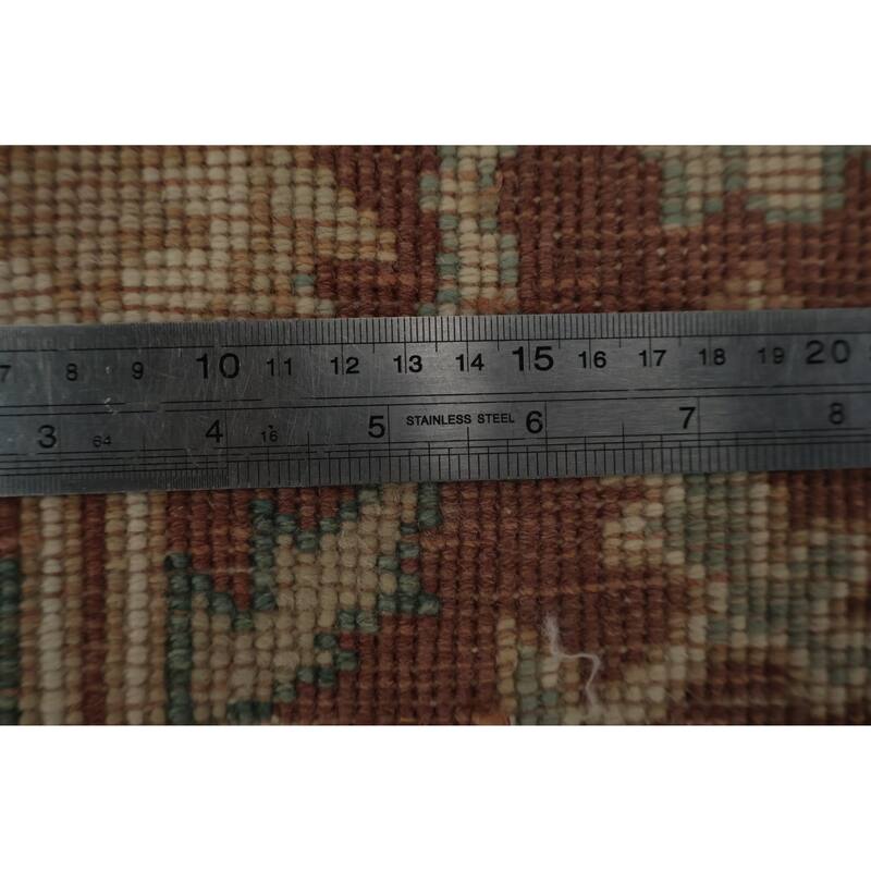 Hand Knotted Oriental 100% Wool Carpet Traditional All-Over Oranges & Rust Ziegler Area Rug - 3' 10'' X 2' 0''