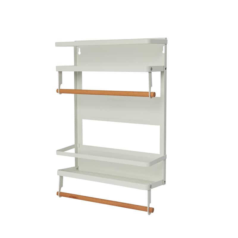 Household Essentials Metal Magnetic Organizer with Paper Towel Holder - 12.6"L x 4.5"W x 18.3"H - White