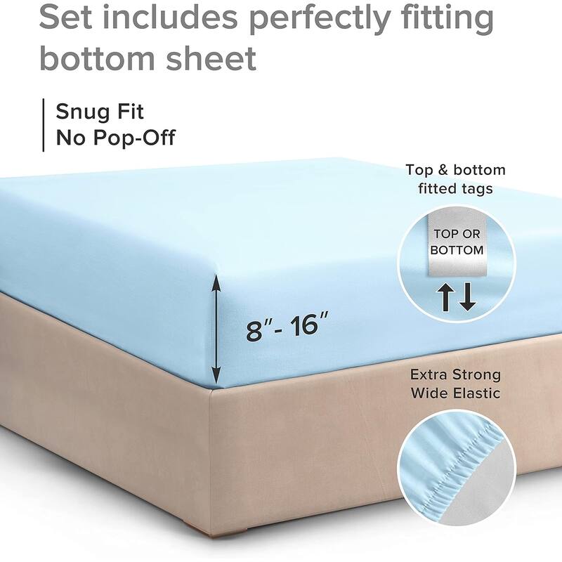 CGK Linens Microfiber 8" - 16" Deep Pocket Soft Fitted Sheet