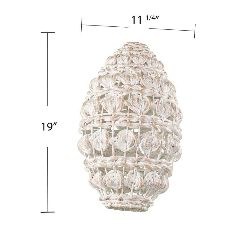 SEI Furniture Romany Coastal White Woven Fiber Pendant Shade
