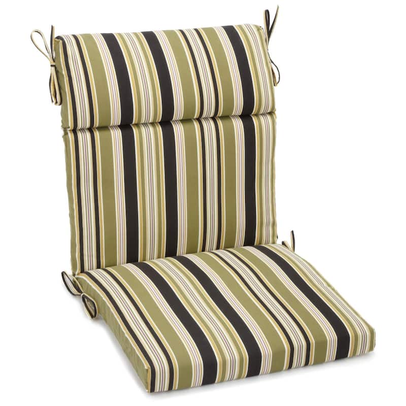 20-inch by 42-inch Three-section Outdoor Seat/Back Chair Cushion - Eastbay Onyx