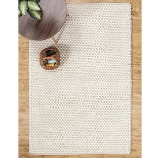 2x3 Feet Ivory Cream Chunky Beads Hand-Woven Handmade Wool Natural Door ...