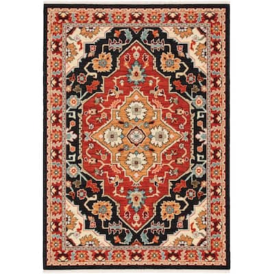 Style Haven Leander Layered Medallions Fringed Wool Blend Area Rug