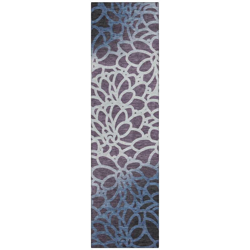Machine Washable Indoor/ Outdoor Floral Craze Chantille Rug