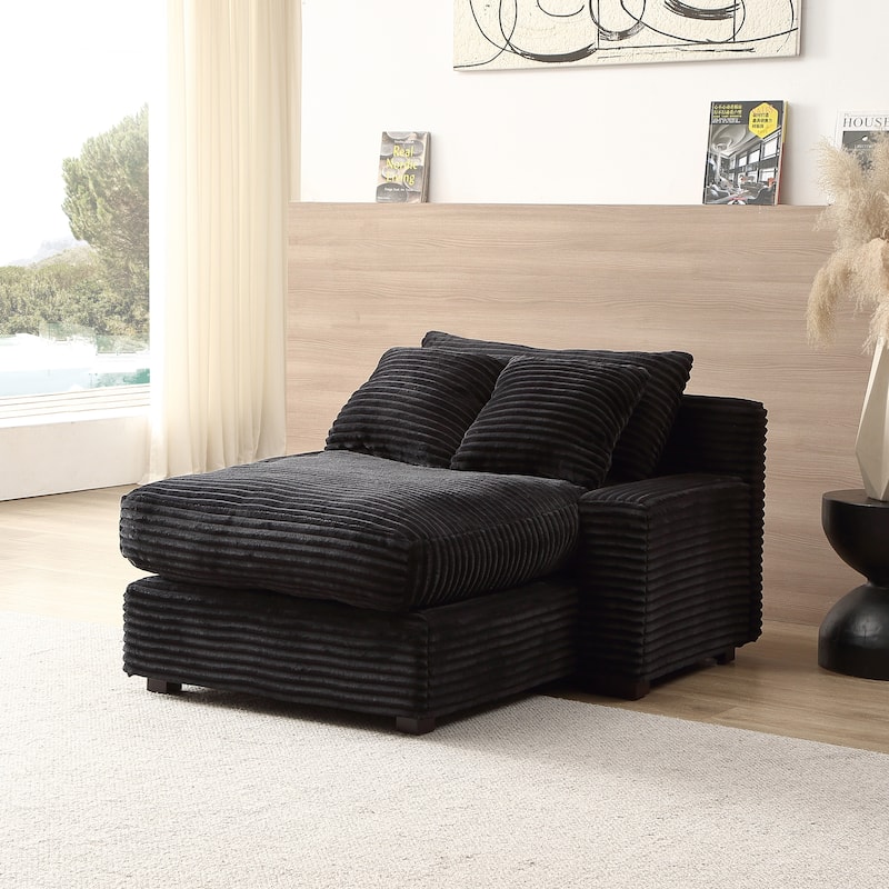 Stylish Corduroy Upholstery Sleeper Sofa Bed Daybed Couch Chaise Lounge for Living Room and Bedroom