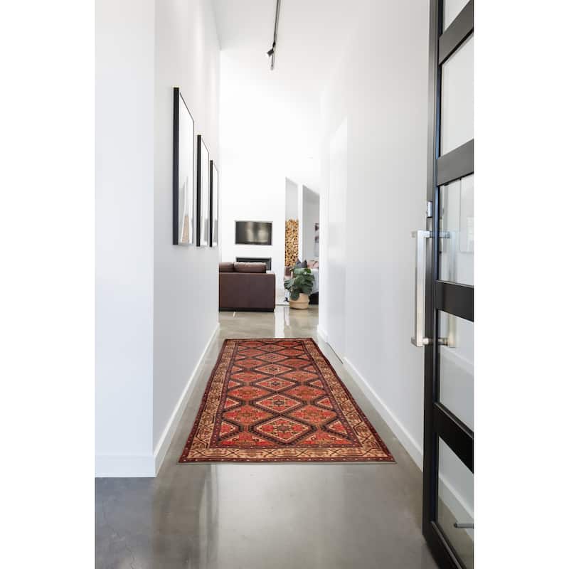 ECARPETGALLERY Hand-knotted Anadol Red Wool Rug - 3'7 x 9'11