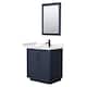 Option Dark Blue, Black Trim, Carrara Cultured Marble Top