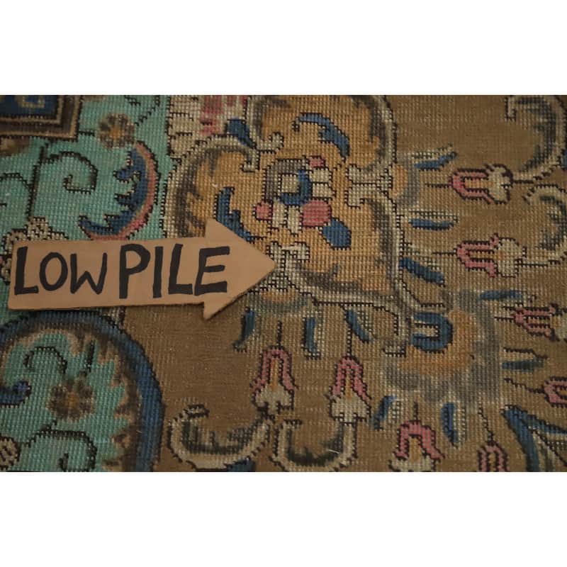 Hand Knotted Oriental 100% Wool Carpet Traditional Floral Brown Tabriz Area Rug - 12' 9'' X 9' 6''