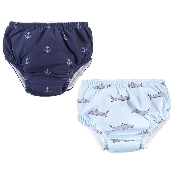 slide 1 of 1, Hudson Baby Infant and Toddler Unisex Swim Diapers, Blue Gray Shark 12-18 Months - Blue Gray Shark