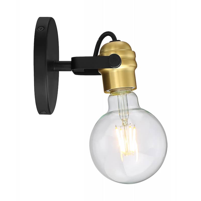 Mantra - 1 Light Sconce with- Black and Brass Accents Finish