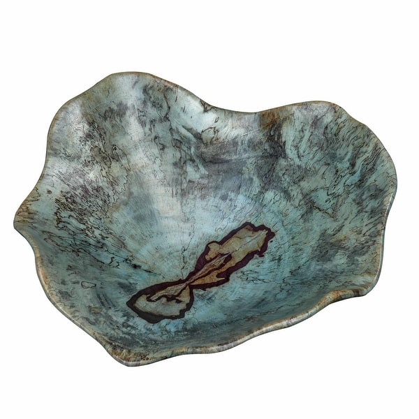 slide 2 of 6, Uttermost Teo Wood Bowl Wall Art - Set of 3 - Soft Caribbean Blue Soft Caribbean Blue