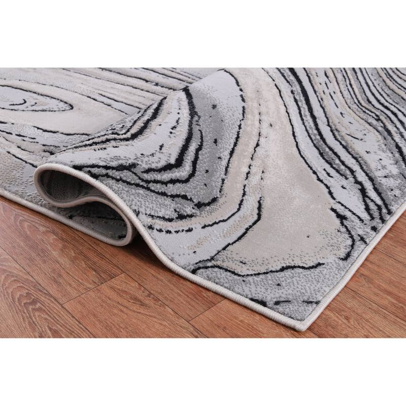 Nevada Collection Abstract Marble Area Rug