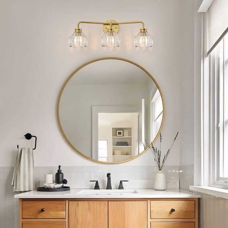 Starsky 3-Light Tulip Modern Dimmable Glass Bathroom Vanity Light