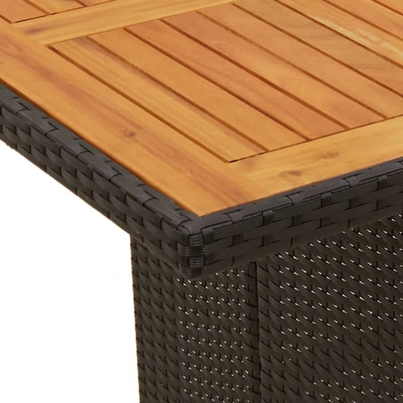 vidaXL Patio Bistro Set with Cushions Outdoor Garden Furniture Poly Rattan - 31.5 x 74.8 x 29.5