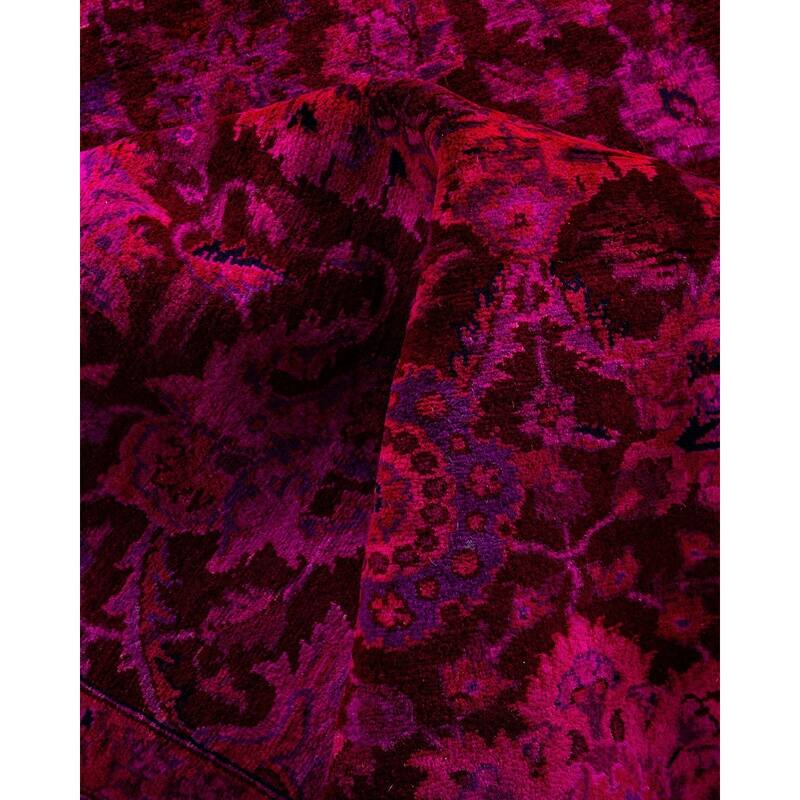 Contemporary Overdyed Wool Hand Knotted Area Rug - 6' 1" x 9' 4"