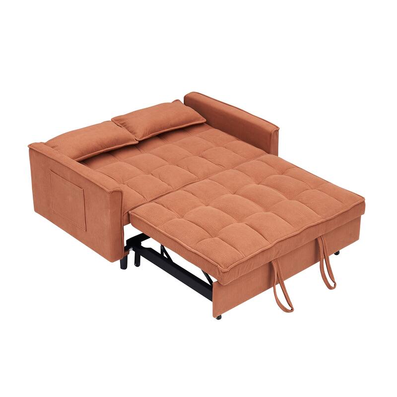 55" 3-in-1 Double Pull-Out Sofa Bed for Living Room