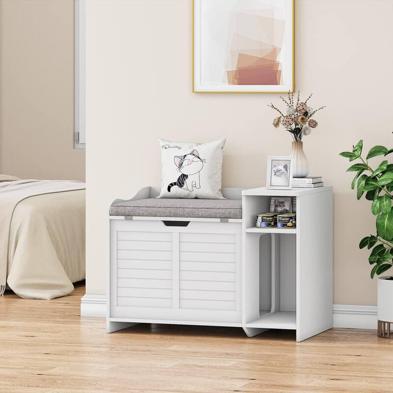 Cat Litter Box Enclosure Furniture, Cat Washroom Hidden Furniture
