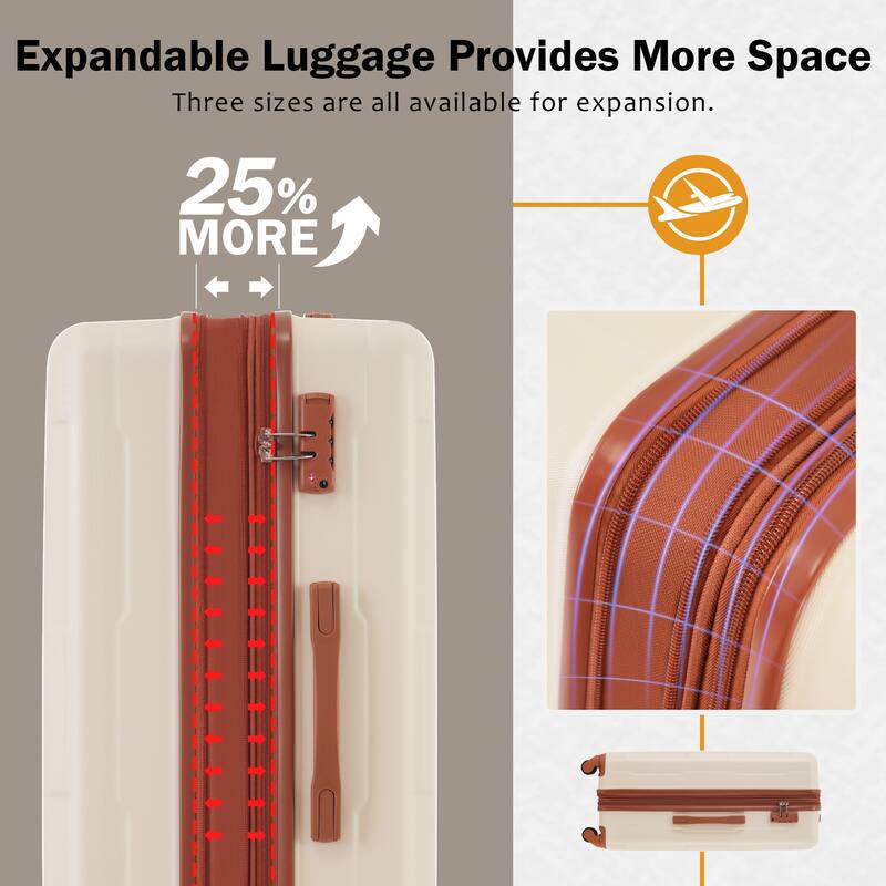 Carry On Lightweight Luggage, Suitcases with Spinner Wheels, 2 Piece Set (20/24), ABS+PC Hardshell Luggage with TSA Lock & Bags