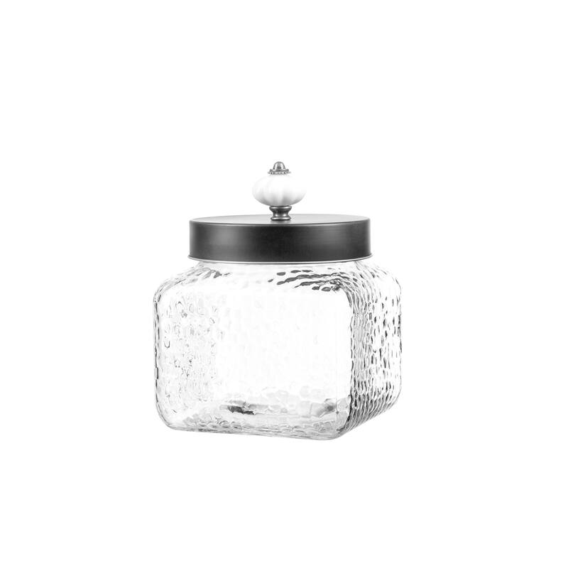 Stylesetter Hammered Square Glass 3-Piece Canister Set