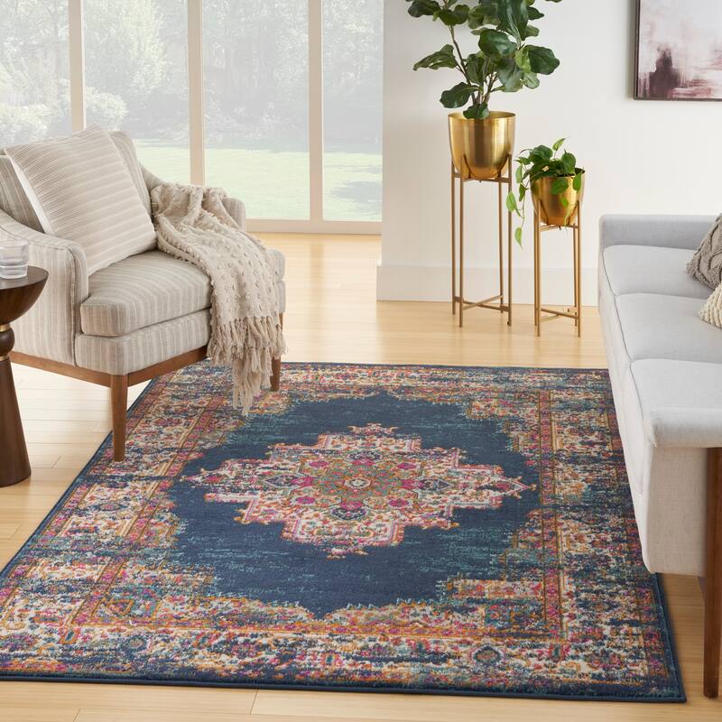 Porch & Den Dobbin Vintage Persian Medallion Farmhouse Area Rug