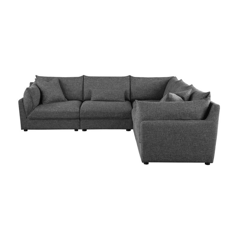Tomasina Barely Black 5-Piece Modular Sectional Sofa