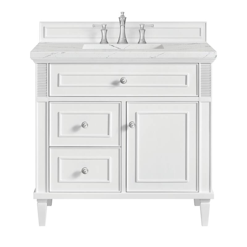 James Martin Vanities 424-V36-3ENC Lorelai 36" Single Basin Wood - Bright White