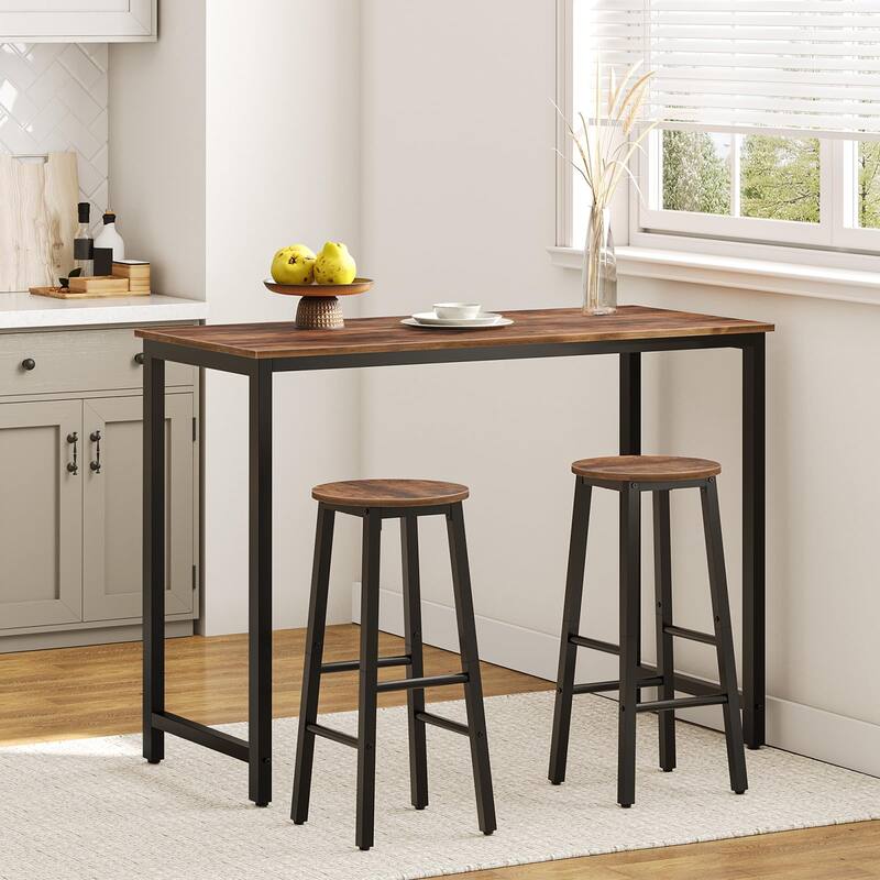 Bar Stools Set of 2, Counter Height Bar Stools, 24.8" Bar Stools for Kitchen Island, Industrial Kitchen Bar Chairs