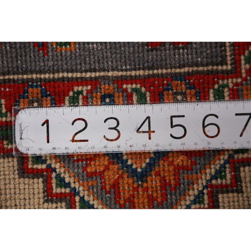 Gray Kazak Foyer Rug Oriental Handmade Wool Carpet - 2'9"x 4'1"