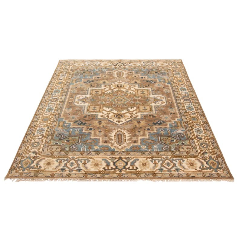 ECARPETGALLERY Hand-knotted Jules Serapi Taupe Wool Rug - 7'11 x 9'10