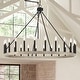 preview thumbnail 1 of 11, Acroma 24-light 47In Modern Farmhouse Large Wagon Wheel Chandelier - 47 inches Driftwood