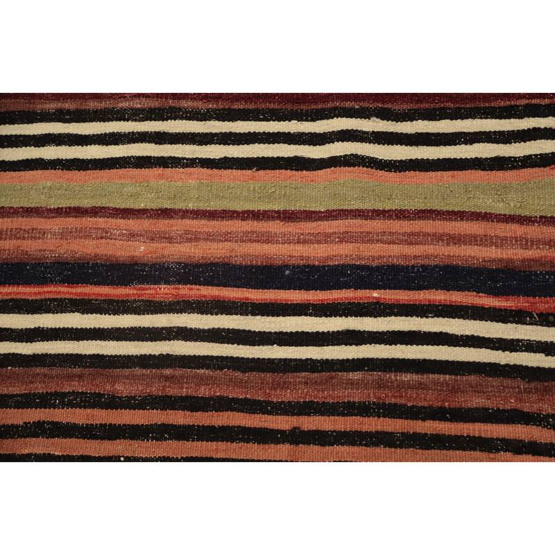 Hand Woven Oriental 100% Wool Carpet Southwestern Tribal Multi-Colored Kilim Area Rug - 9' 3'' X 4' 11''