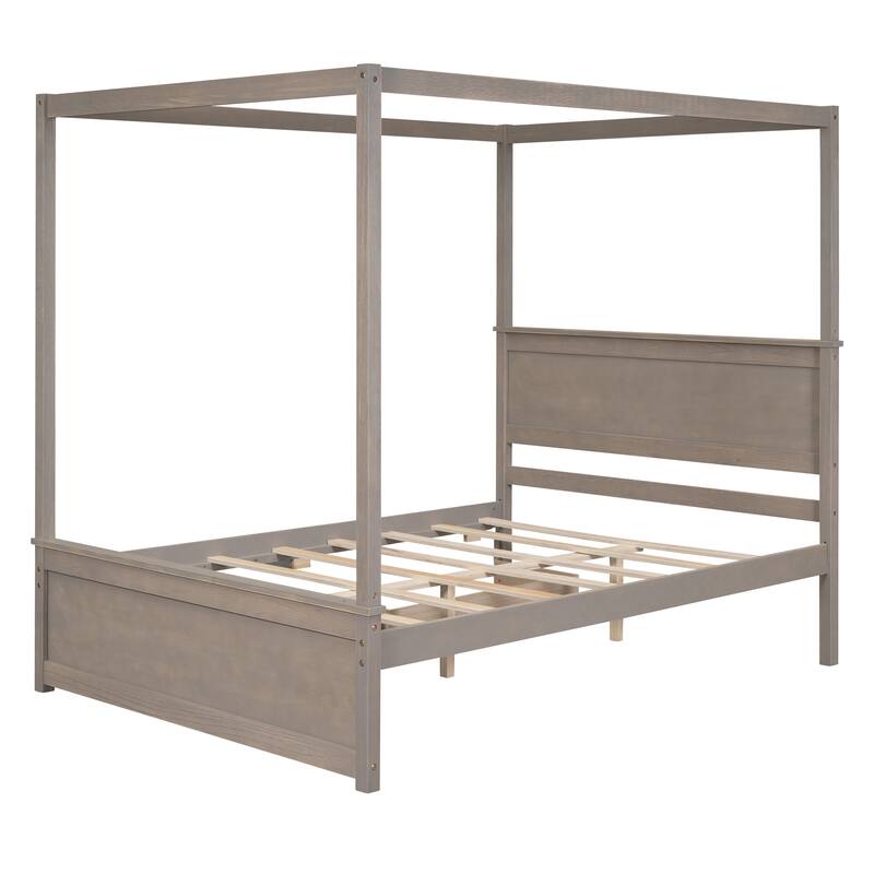 Wood Canopy Bed with two Drawers