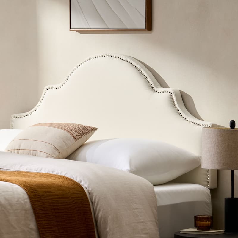 Queen bed, Headboard with Black finish on height-adjustable legs