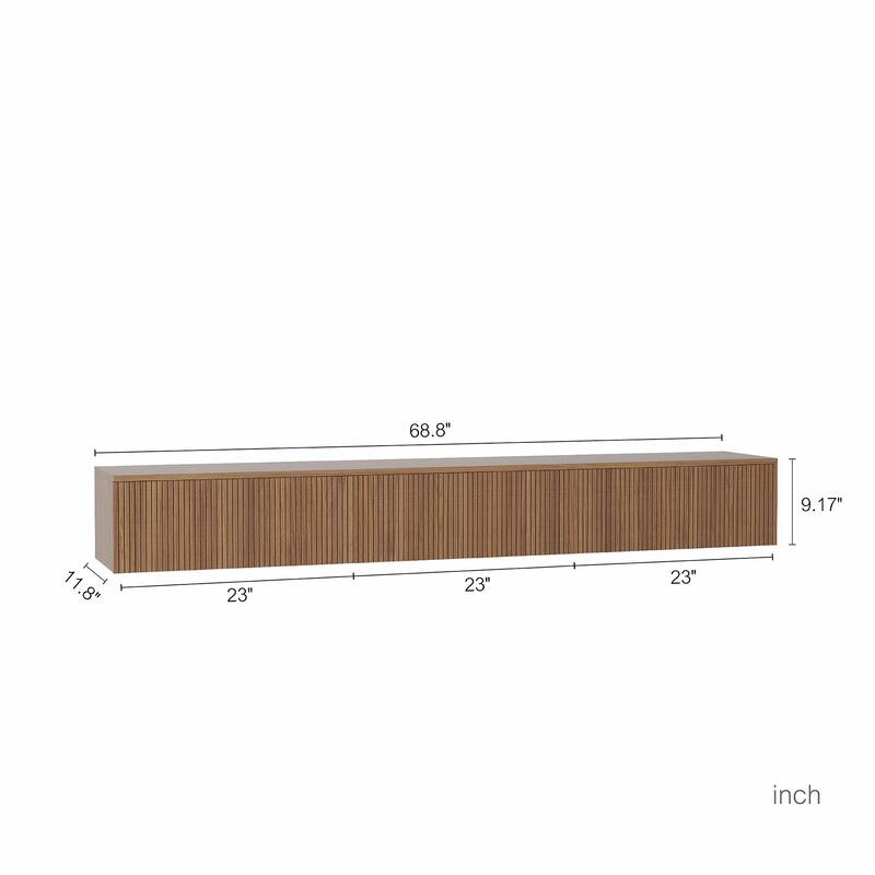 69" Modern TV Stand, Floating TV Cabinet Entertainment Center with 16 Color LEDs