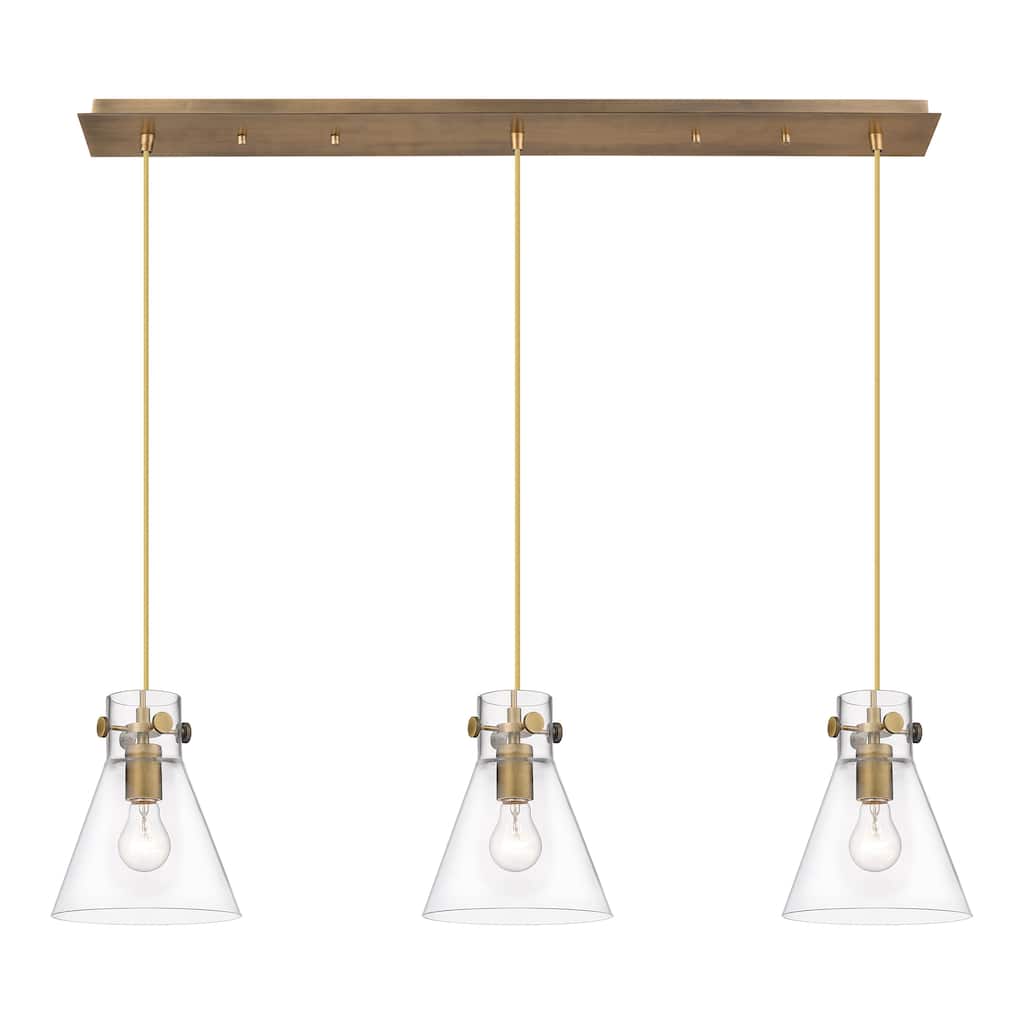 Innovations Lighting Newton Cone - 3 Light 8" Cord Hung Linear Pendant.