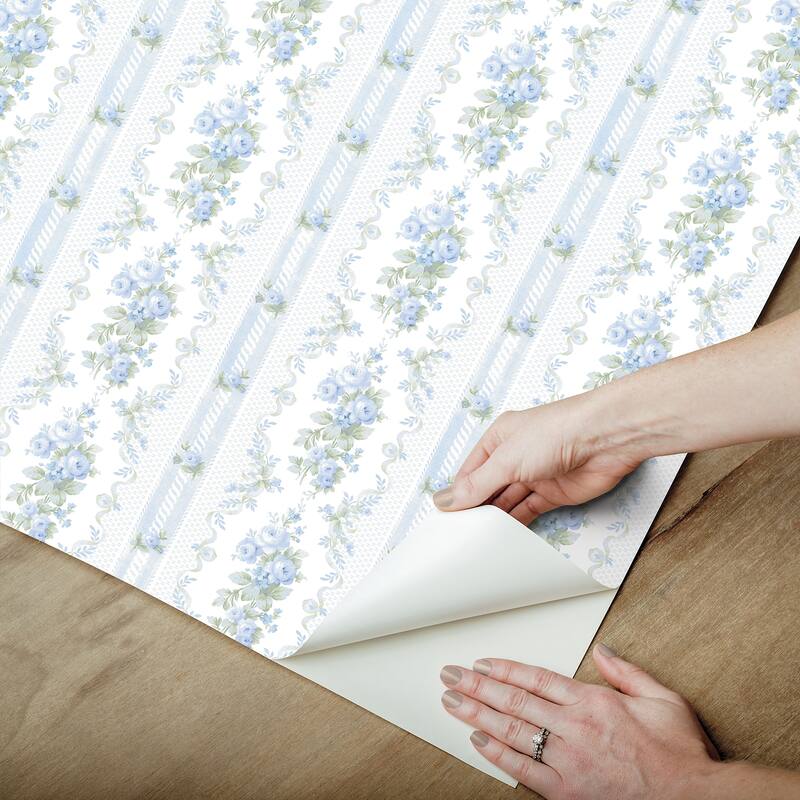 LoveShackFancy Dreamy Days Sweet Blue Peel and Stick Wallpaper