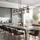 preview thumbnail 5 of 15, Aulia Modern 5-Light Crystal Chandelier Linear Black Kitchen Island Lights - L 45.6" x D 4.5" x H 15.5"
