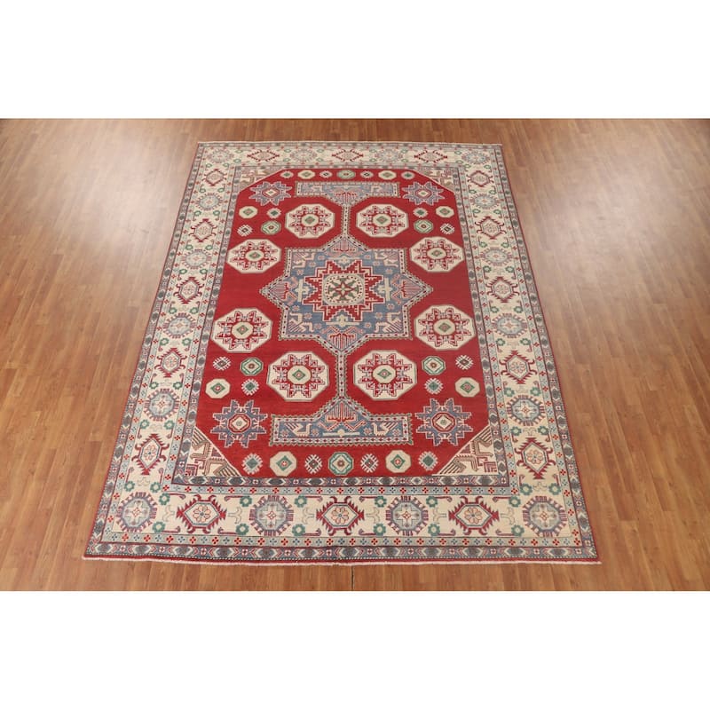 Red Kazak Oriental Area Rug Hand-Knotted Wool Carpet - 8'6"x 11'6"